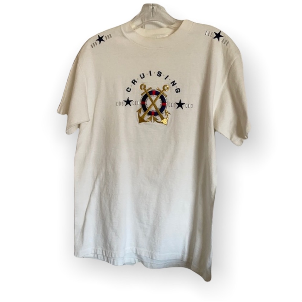 christine alexander cruising anchor nautical theme casual tee shirt